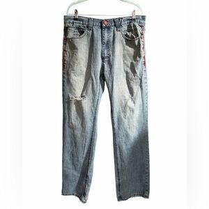 COOGI Luxe Sport Embroidered Baggy Straight Leg Denim Men’s Streetwear 36